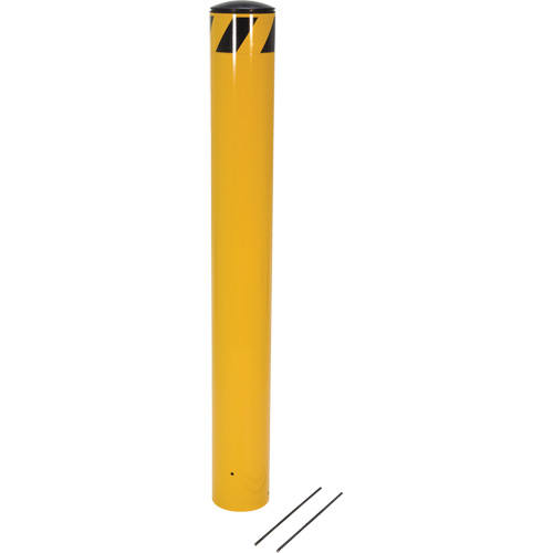Pour-In-Place Bollards, Steel, 48-1/2" H x 5-9/16" W, Yellow Groupe Belzile Dickner