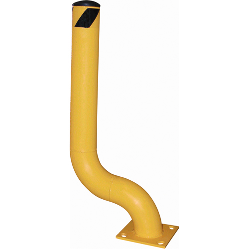Offset Bollard, Steel, 48-1/8" H x 8" W, Yellow Groupe Belzile Dickner