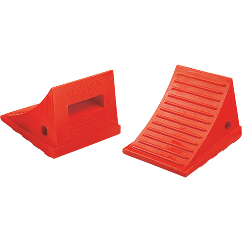 Cales-roue pour usage g&eacute;n&eacute;ral, Polyur&eacute;thane, Orange, 7-1/2" la x 8-1/2" p x 6-1/4" h Groupe Belzile Dickner