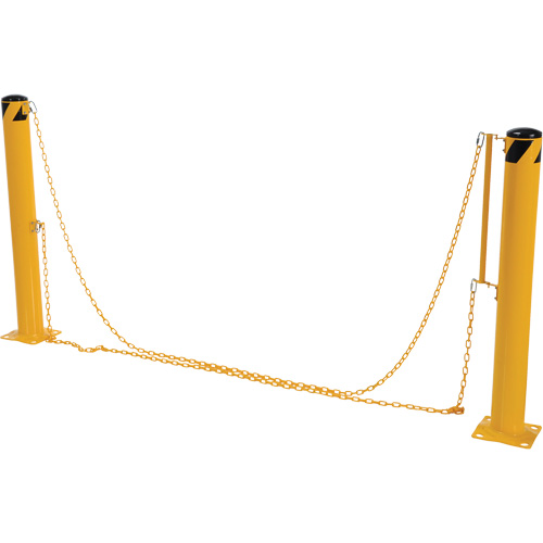 Dock Chain Barrier Bollard System, Steel, 42" H x 6-5/8" W, Yellow Groupe Belzile Dickner