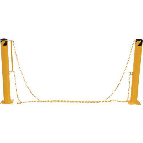 Dock Chain Barrier Bollard System, Steel, 42" H x 6-5/8" W, Yellow Groupe Belzile Dickner