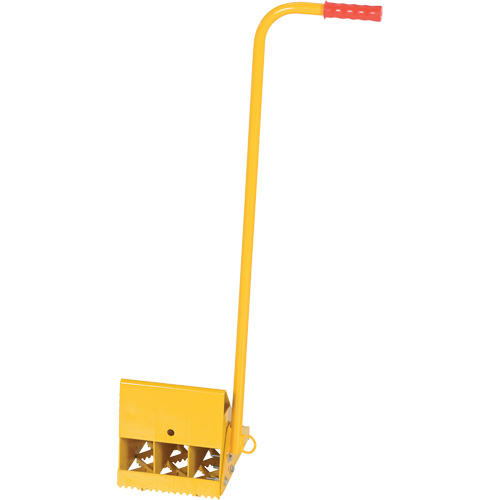 Ergo Handle Wheel Chock, Steel, Yellow, 8" W x 10-3/4" D x 9-1/8" H Groupe Belzile Dickner