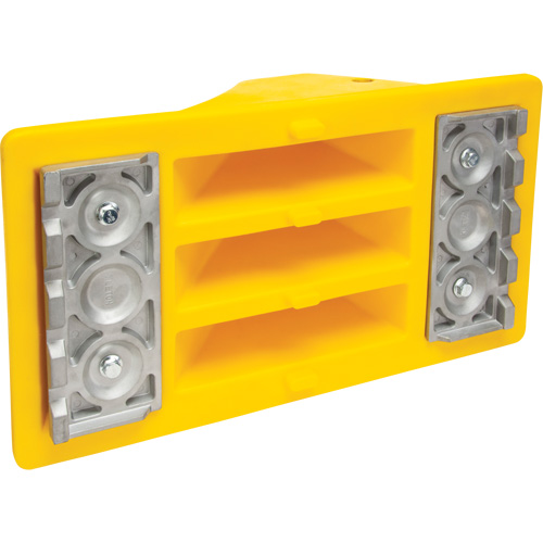 Wheel Chocks with Aluminum Tread, Polyurethane, Safety Yellow, 11-1/4" W x 21" D x 12-1/4" H Groupe Belzile Dickner
