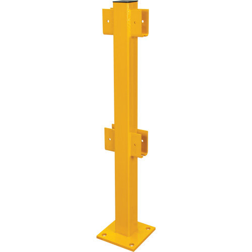 In-Line Post for Light-Duty Guard Rails, Steel, 42" H, Safety Yellow Groupe Belzile Dickner