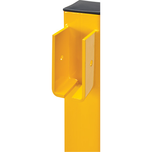 Corner Post for Light-Duty Guard Rails, Steel, 42" H, Safety Yellow Groupe Belzile Dickner