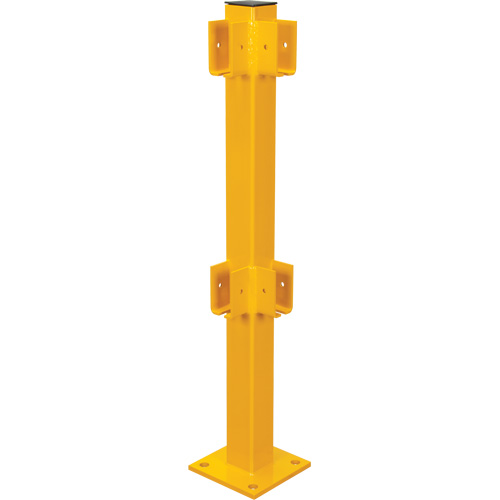 Corner Post for Light-Duty Guard Rails, Steel, 42" H, Safety Yellow Groupe Belzile Dickner