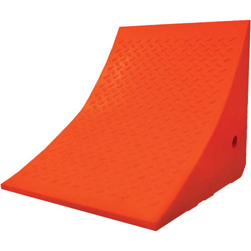 70 Ton Large Equipment Wheel Chock, Urethane, Orange Groupe Belzile Dickner