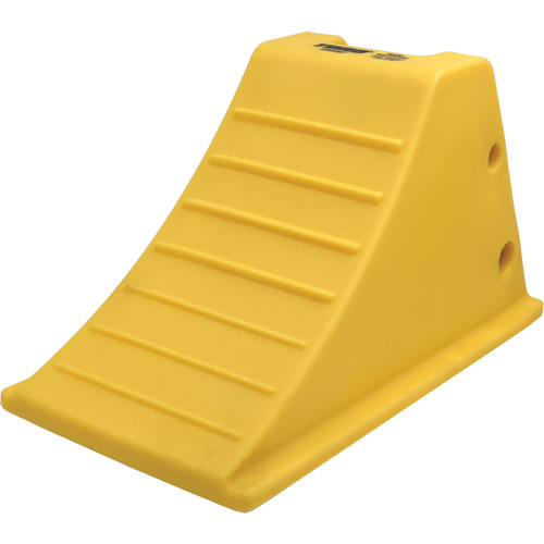 75 Ton Large Equipment Wheel Chock with Aluminum Cleats, Urethane, Yellow Groupe Belzile Dickner