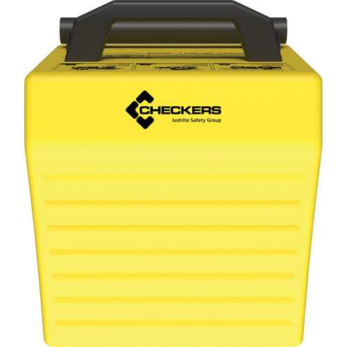 Cale de roue ultra-robuste pour l'exploitation mini&egrave;re Checkers Safety, PEHD, Jaune, 14-1/2" la x 17-1/2" p x 16" h Groupe Belzile Dickner