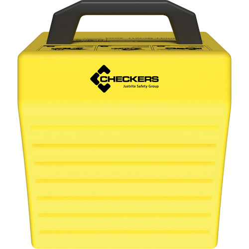 Cale de roue ultra-robuste pour l'exploitation mini&egrave;re Checkers Safety sans support, PEHD, Jaune, 14-1/2" la x 17-1/2" p x 16" h Groupe Belzile Dickner