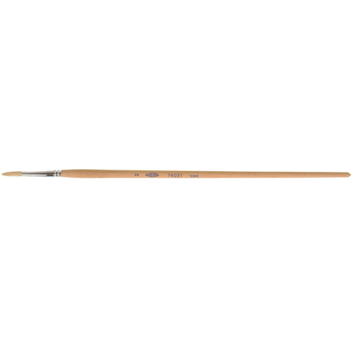 Pure White Bristle Round Marking Paint Brush, 5/32" Brush Width, White China, Wood Handle Groupe Belzile Dickner