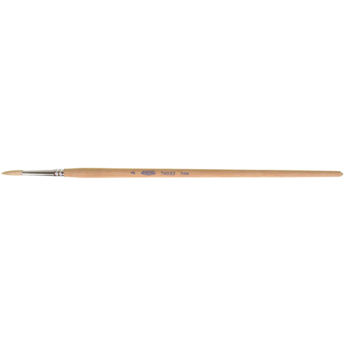 Pure White Bristle Round Marking Paint Brush, 3/16" Brush Width, White China, Wood Handle Groupe Belzile Dickner