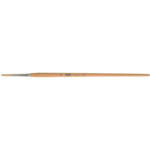 Pure White Bristle Round Marking Paint Brush, 7/32" Brush Width, White China, Wood Handle Groupe Belzile Dickner