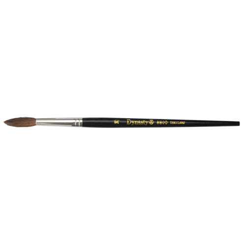 Black Pointed Bristle Artist Brush, 5.7 mm Brush Width, Camel Hair, Wood Handle Groupe Belzile Dickner
