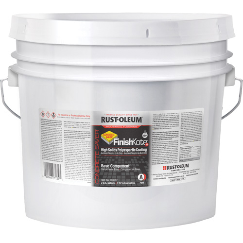 Rev&ecirc;tement de sol polyaspartique &agrave; haute teneur en solides Concrete Saver FinishKote 80 Partie A, Seau, Transparent/Base &agrave; teinter Groupe Belzile Dickner
