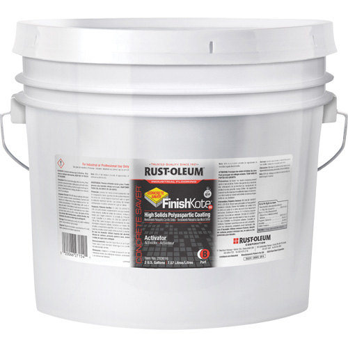 Concrete Saver&reg; FinishKote 80 High Solids Polyaspartic Floor Coating Part B, Pail, Clear/Tint Base Groupe Belzile Dickner
