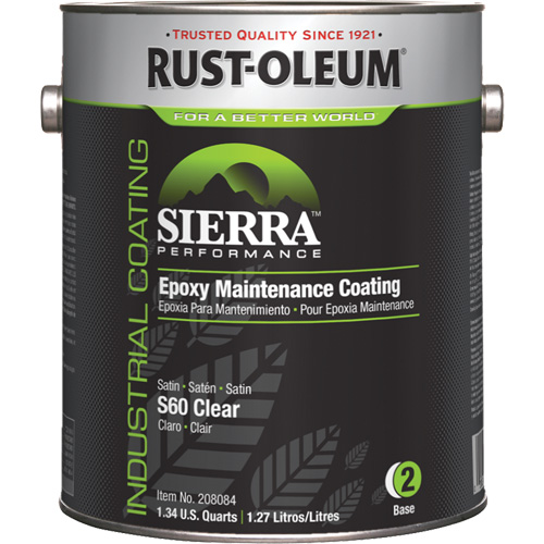 Rev&ecirc;tement dentretien &eacute;poxydique &agrave; base deau Sierra S60 Partie 2 Couche de fond, Gallon, Transparent Groupe Belzile Dickner