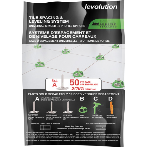 Cales d'espacement universelles Miracle Sealants Levolution Groupe Belzile Dickner