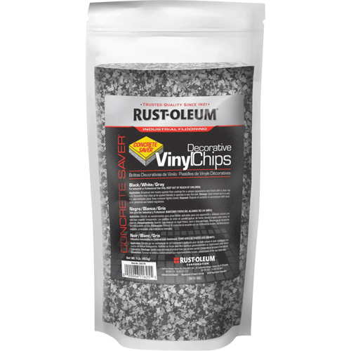 Concrete Saver&reg; Decorative Vinyl Chips, 0.5 kg, Bag, Black/White/Gray Blend Groupe Belzile Dickner