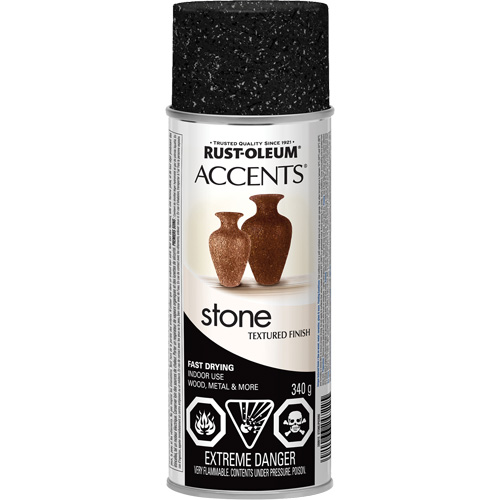 Peinture en a&eacute;rosol &agrave; effet de pierre Accents, Canette a&eacute;rosol, Granit noir Groupe Belzile Dickner