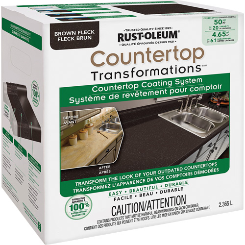 Syst&egrave;me de rev&ecirc;tement mouchet&eacute; pour comptoir Countertop Transformations, 2,37 L, Trousse, Tache brune Groupe Belzile Dickner