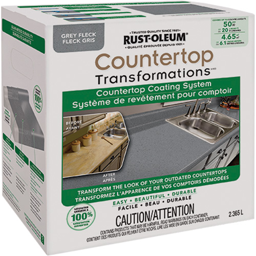 Countertop Transformations&reg; Fleck Countertop Coating System, 2.37 L, Kit, Grey Flock Groupe Belzile Dickner