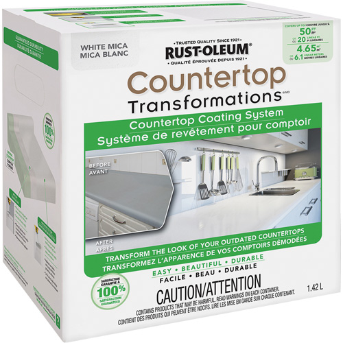 Countertop Transformations&reg; Mica Countertop Coating System, 1.42 L, Kit, White Mica Groupe Belzile Dickner