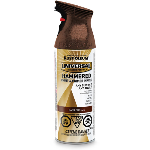 Universal&reg; Paint & Primer In One, Dark Bronze, Hammered, Aerosol Can Groupe Belzile Dickner