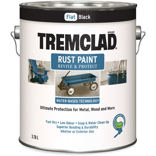 Tremclad&reg; Water-Based Rust Paint, 3.78 L, Gallon, Black Groupe Belzile Dickner