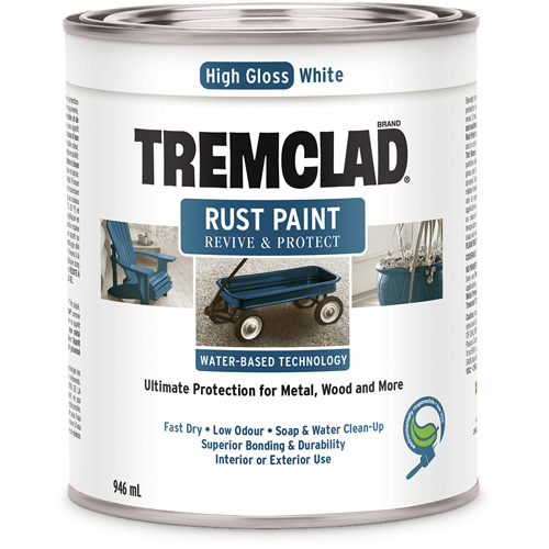 Peinture antirouille &agrave; base d'eau Tremclad, 946 ml, Canette, Blanc Groupe Belzile Dickner