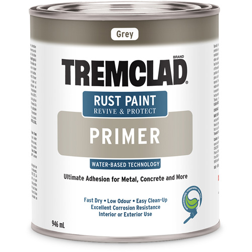 Tremclad&reg; Water-Based Rust Paint Primer, 946 ml, Can, Grey Groupe Belzile Dickner