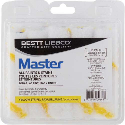 Master Yellow Stripe Mini Roller, 10 mm (3/8") Nap, 101.6 mm (4") L Groupe Belzile Dickner