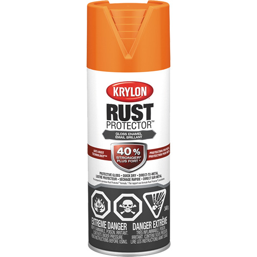 Rust Protector&reg; Enamel Paint, Orange, Gloss, 12 oz., Aerosol Can Groupe Belzile Dickner