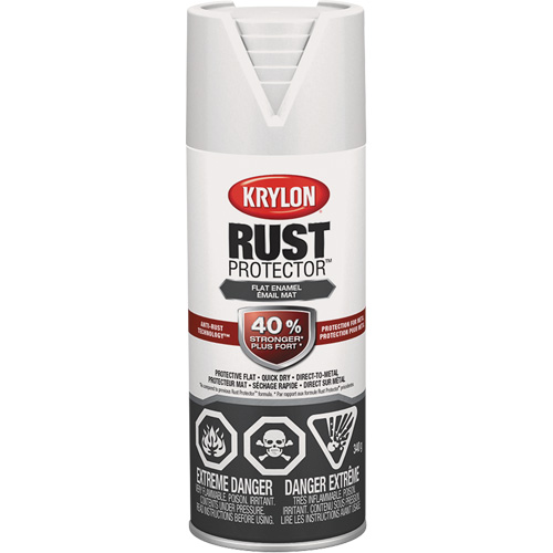 Peinture &agrave; &eacute;mail Rust Protector, Blanc, Tr&egrave;s mat, 12 oz, Canette a&eacute;rosol Groupe Belzile Dickner