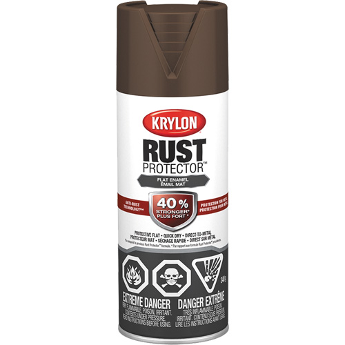 Peinture &agrave; &eacute;mail Rust Protector, Brun cuir, Tr&egrave;s mat, 12 oz, Canette a&eacute;rosol Groupe Belzile Dickner