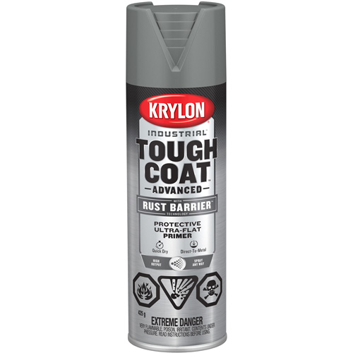 Tough Coat&reg; Advanced Paint with Rust Barrier Technology, Grey Primer, Ultra-Flat, 425 g, Aerosol Can Groupe Belzile Dickner