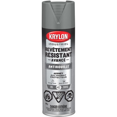 Tough Coat&reg; Advanced Paint with Rust Barrier Technology, Grey Primer, Ultra-Flat, 425 g, Aerosol Can Groupe Belzile Dickner