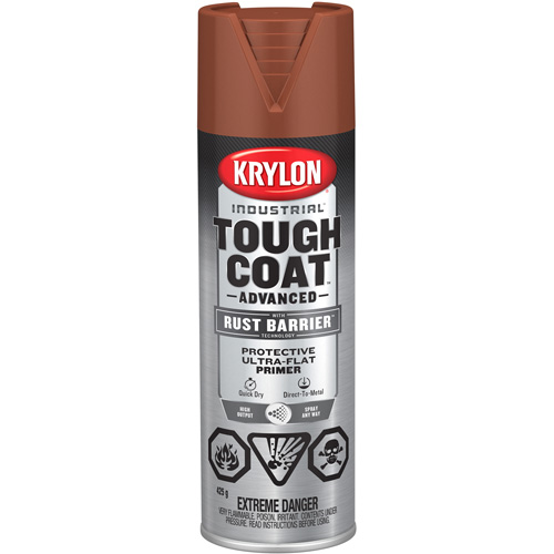 Tough Coat&reg; Advanced Paint with Rust Barrier Technology, Red Oxide Primer, Ultra-Flat, 425 g, Aerosol Can Groupe Belzile Dickner