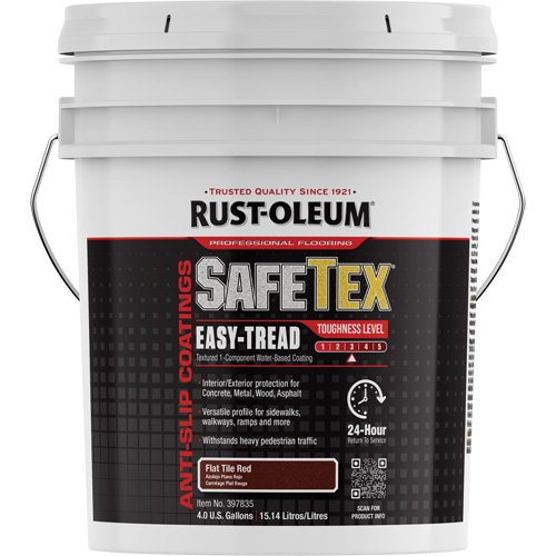 SafeTex&reg; Easy-Tread Acrylic Coating, 4 gal., Water-Based, Flat/Textured, Red Groupe Belzile Dickner