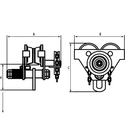 Chariots ajustables, 1000 lb (0,5 tonne) Capacit&eacute;, 2-11/16" - 5-1/4" Groupe Belzile Dickner