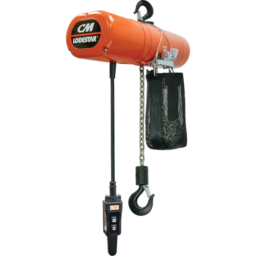 Lodestar Electric Chain Hoists, 10' Lift, 500 lbs. (0.25 tons) Capacity, 16 FPM Groupe Belzile Dickner