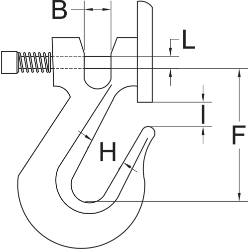 Clevis Grab Hook with Latch - Grade 70 Groupe Belzile Dickner
