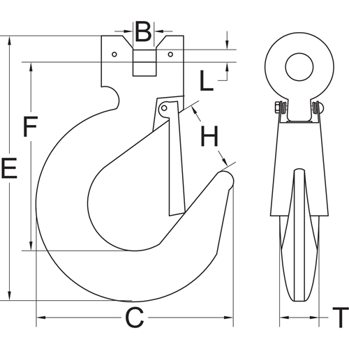 Clevis Slip Hook with Latch - Grade 70 Groupe Belzile Dickner
