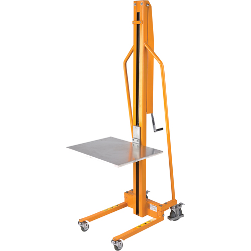 Platform Lift Stacker, Hand Winch Operated, 220 lbs. Capacity, 58-1/2" Max Lift Groupe Belzile Dickner