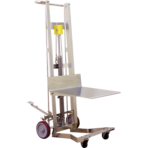 Hydraulic Platform Lift Stacker, Foot Pump Operated, 750 lbs. Capacity, 54" Max Lift Groupe Belzile Dickner
