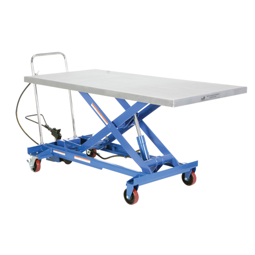 Pneumatic Hydraulic Scissor Lift Table, Steel, 63" L x 31-1/2" W, 1000 lbs. Cap. Groupe Belzile Dickner