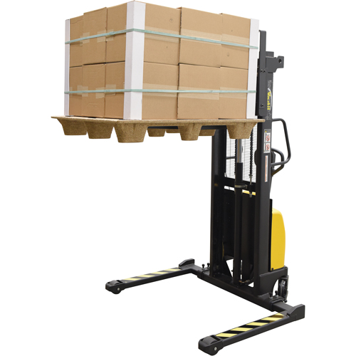 Fork Lift Stacker, Electric Operated, 2000 lbs. Capacity, 63" Max Lift Groupe Belzile Dickner