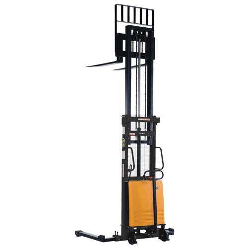 Fork Lift Stacker, Electric Operated, 2000 lbs. Capacity, 118" Max Lift Groupe Belzile Dickner