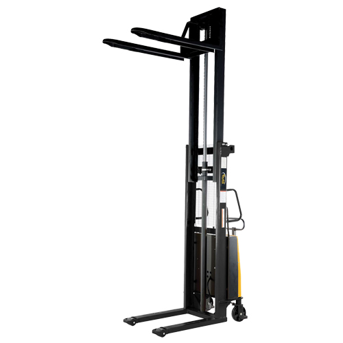 Fork Lift Stacker, Electric Operated, 2000 lbs. Capacity, 63" Max Lift Groupe Belzile Dickner