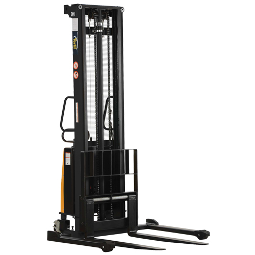 Fork Lift Stacker, Electric Operated, 2000 lbs. Capacity, 150" Max Lift Groupe Belzile Dickner